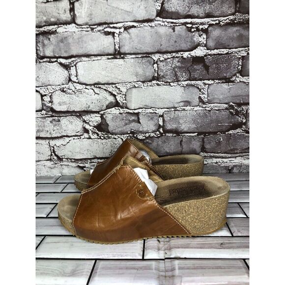 Josef Seibel Brown Leather Comfort Cork Slides Sandals Women’s Sz 37EU/6.5M US - Picture 8 of 16